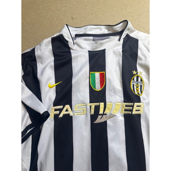 Nike Juventus Del Piero Soccer Jersey Football Black White Striped